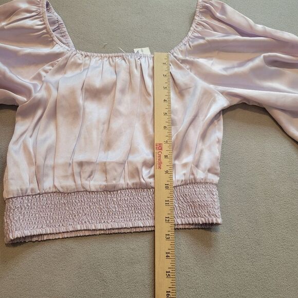 American Eagle Cropped Lilac Blouse Size Small - Picture 7 of 8